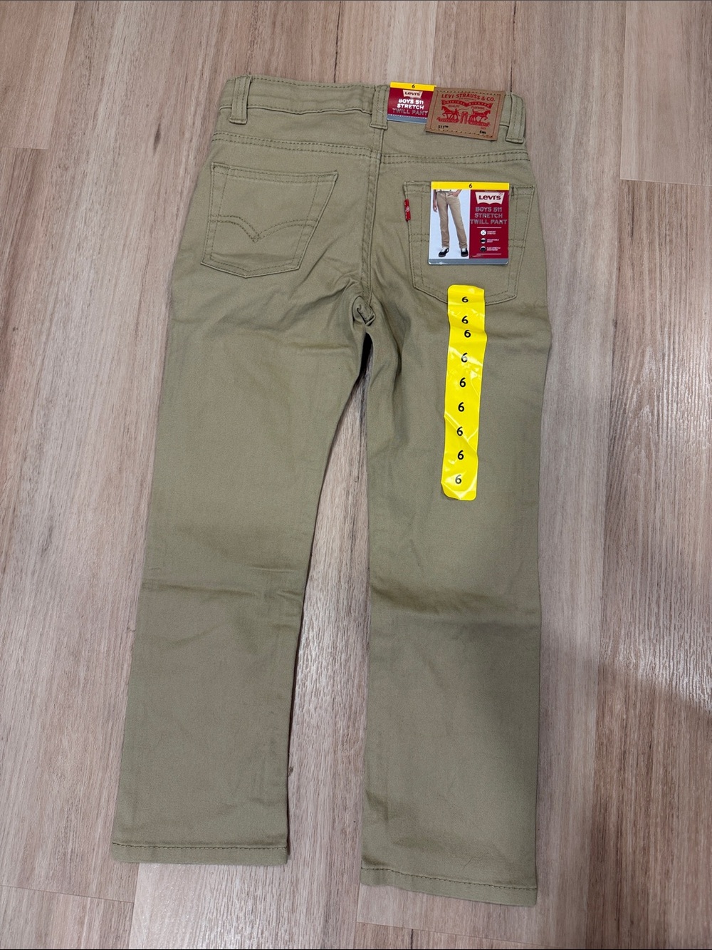 Levi's 511 twill Straight Fit Jeans - Khaki tan boys size 6